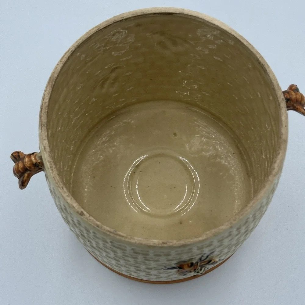 40's Queen Bee Cookie‎ Jar Canister Flower Pot Japan Cottagecore Farmhouse Decor